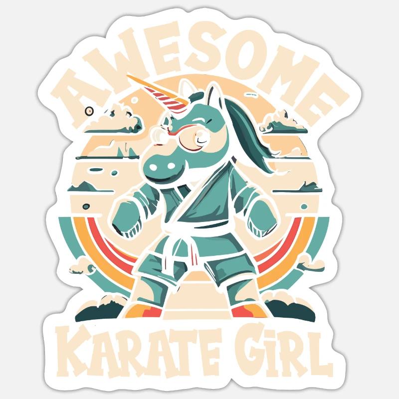 Karaté - Sticker taille S (10 x 10 cm) - blanc mat