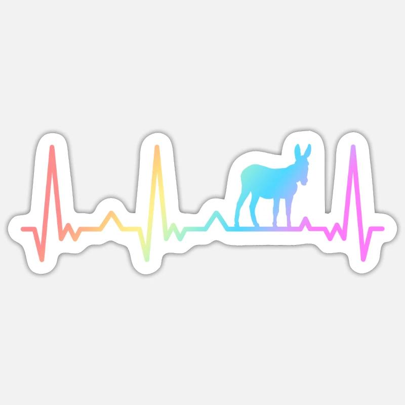 Esel Eselchen Maultier Muli - Sticker Größe S (10 x 10 cm) - Mattweiß