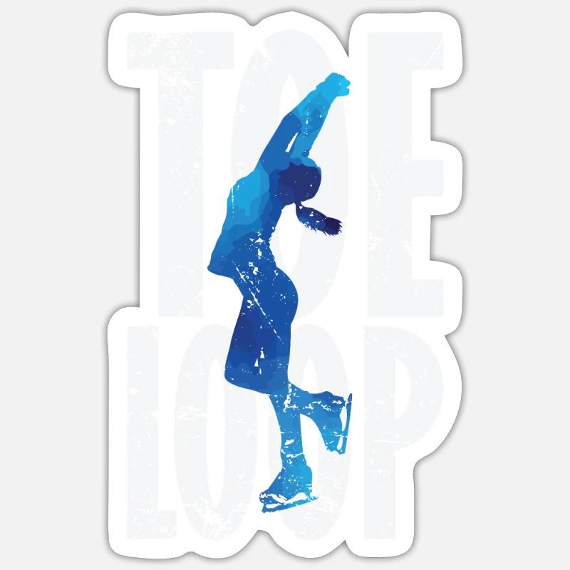 Toeloop Eiskunstlauf Sticker Größe S (10 x 10 cm)