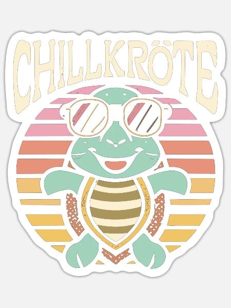 Relaxte Schildkröte Chillkröte - Sticker Größe S (10 x 10 cm) - Mattweiß