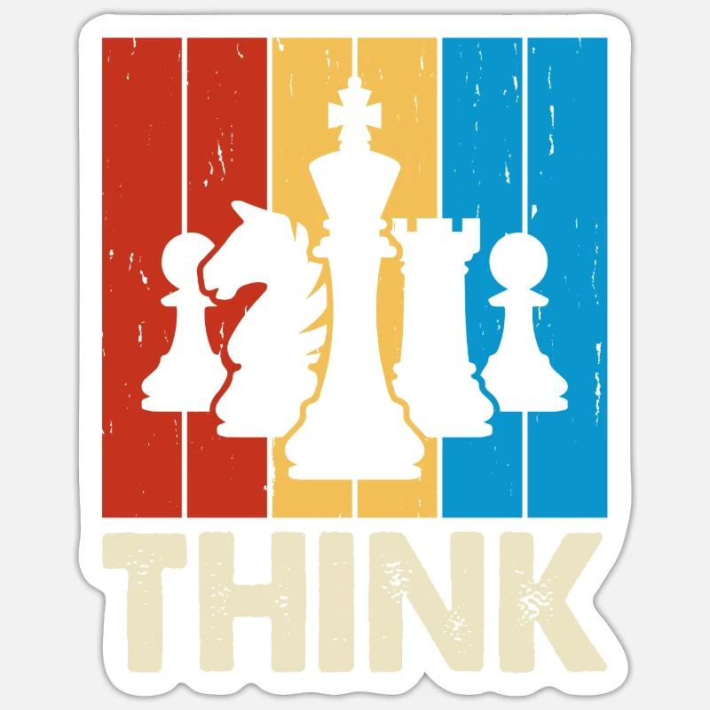 Échecs - Sticker taille S (10 x 10 cm) - blanc mat