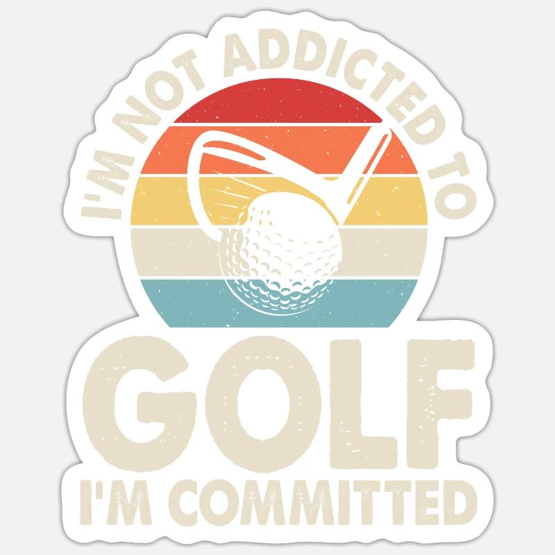Golf Golfer - Sticker Größe S (10 x 10 cm) - Mattweiß