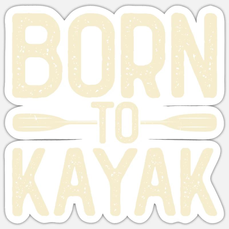 Kajak Kajakfahrer Kajaker - Sticker Größe S (10 x 10 cm) - Mattweiß