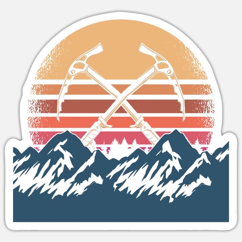 Retro Eisklettern Design Sticker size S (10 x 10 cm)