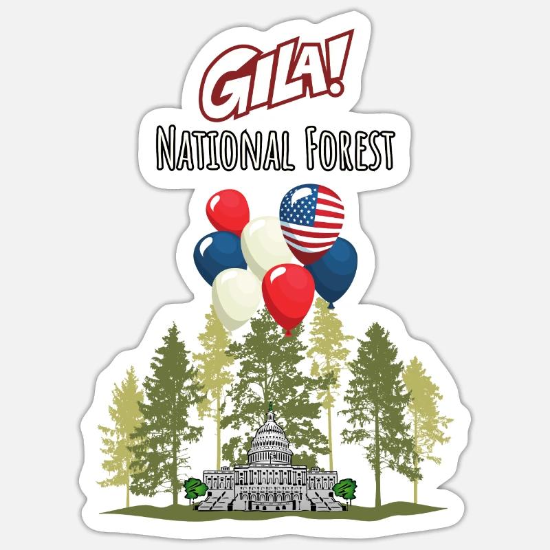 Gila National Forest - Sticker taille S (10 x 10 cm) - blanc mat
