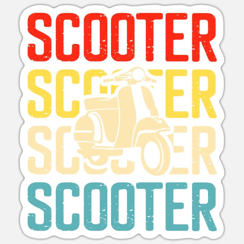 Roller Rollerfahrer Motorroller Sticker Größe S (10 x 10 cm)