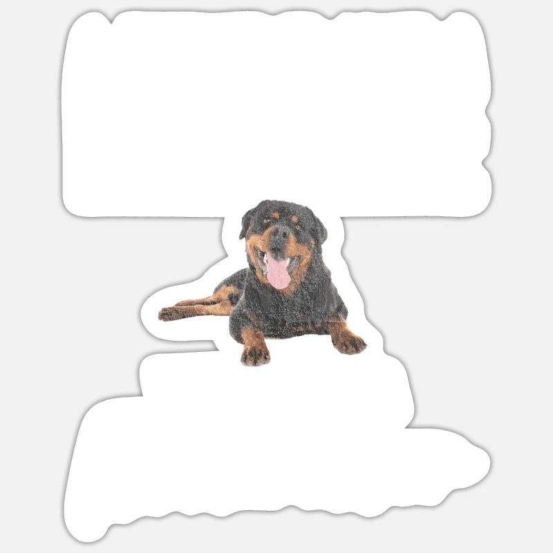 Cadeaux Rottweiler - Sticker taille S (10 x 10 cm) - blanc mat