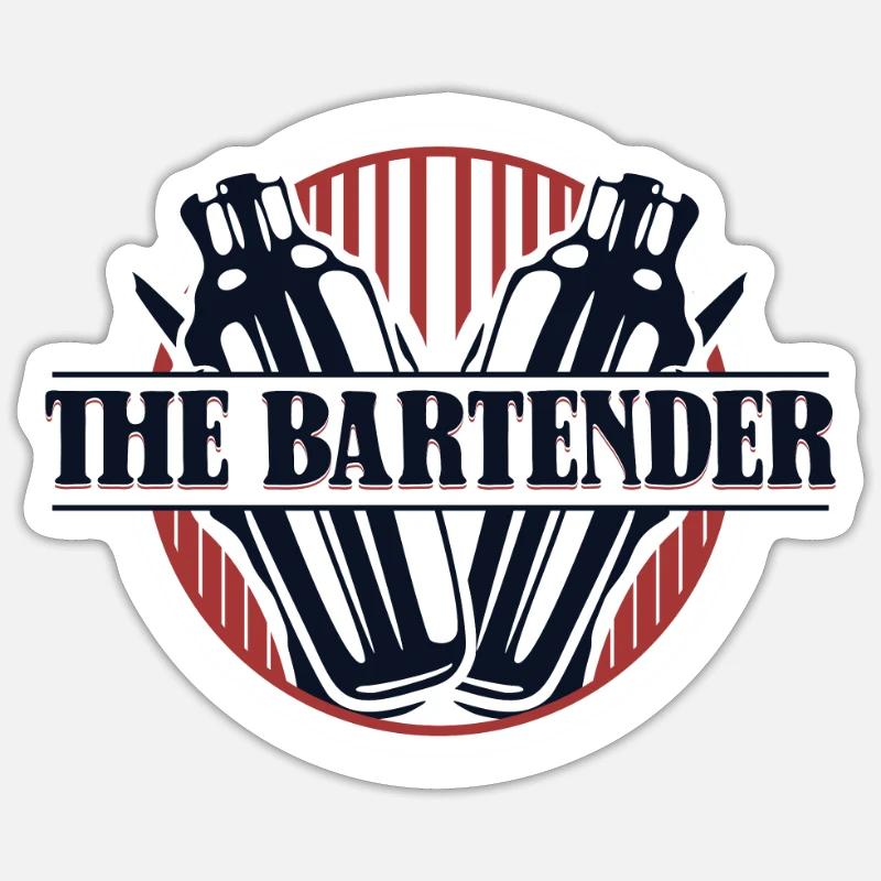 The Bartender Mixologist Barmann Bartender - Sticker Größe S (10 x 10 cm) - Mattweiß