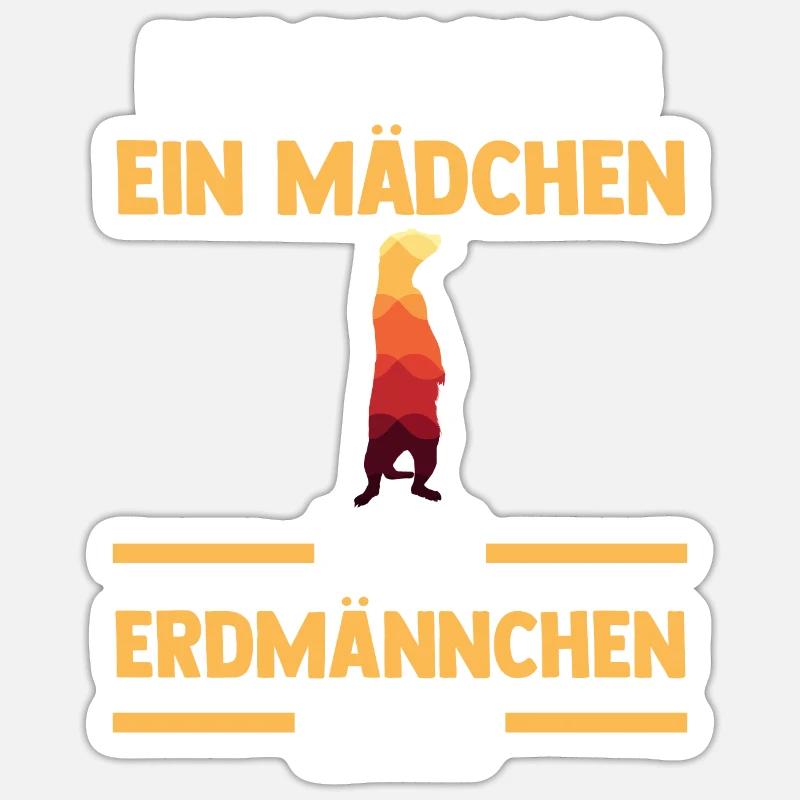Erdmännchen - Sticker Größe S (10 x 10 cm) - Mattweiß