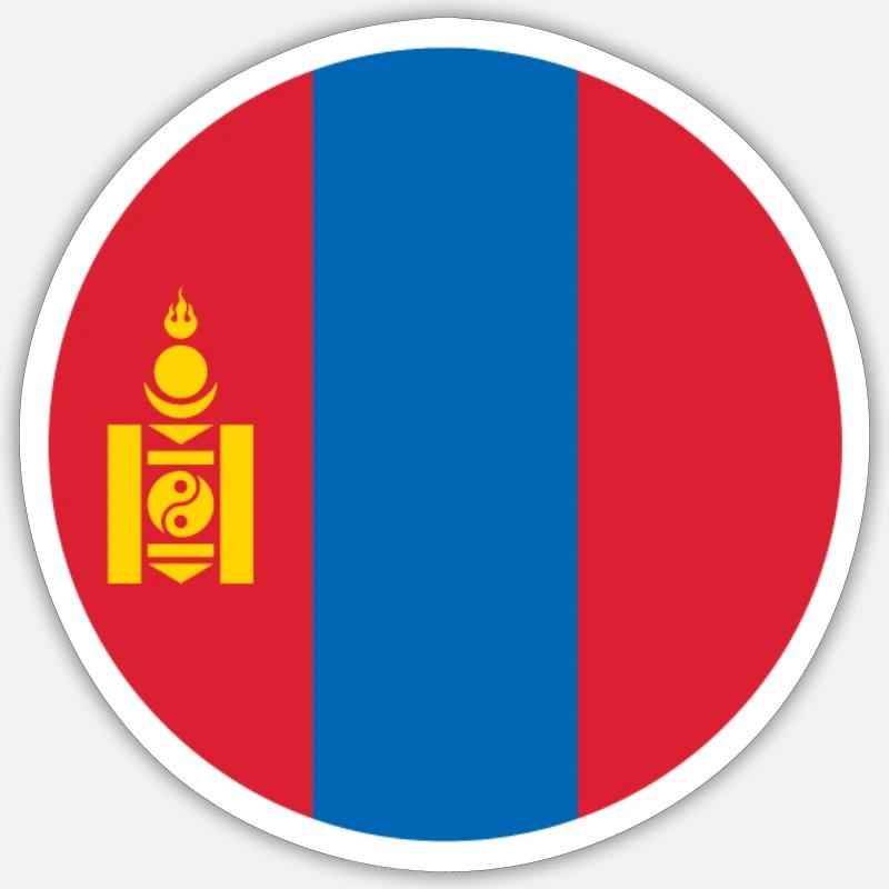 Mongolie Drapeau mongol Mongol - Sticker taille S (10 x 10 cm) - blanc mat