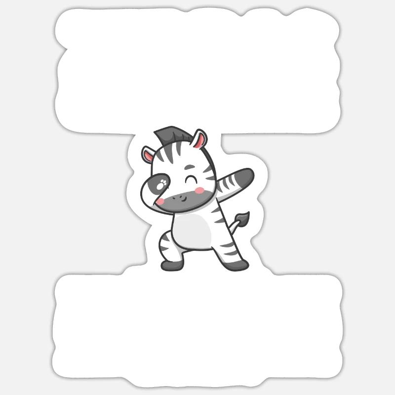 Zebra - Sticker Größe S (10 x 10 cm) - Mattweiß