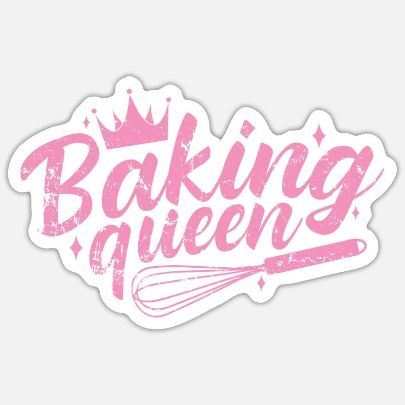 Baking Queen Pastry Cake - Sticker size S (10 x 10 cm) - white matte
