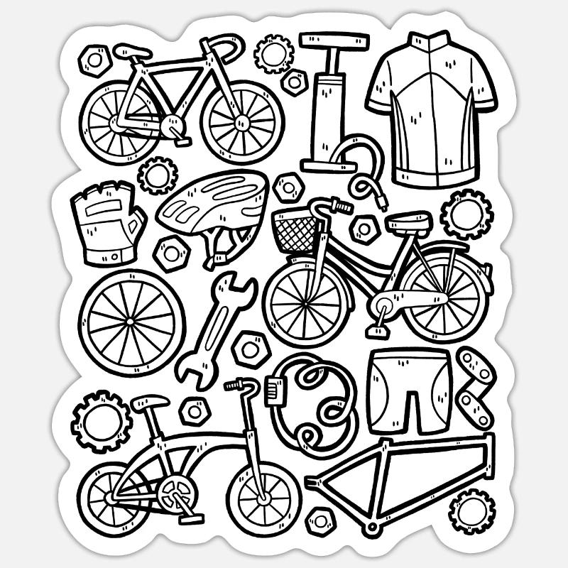 Bicyclette - Sticker taille S (10 x 10 cm) - blanc mat