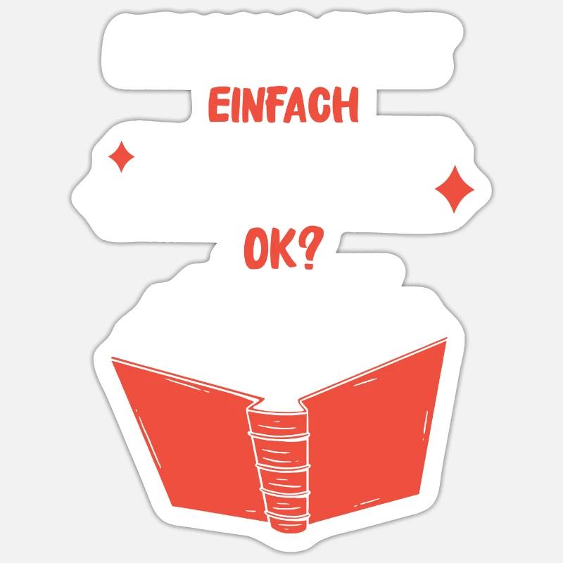 Buch Lesen Bücher Buch Nerd Bücherwurm - Sticker Größe S (10 x 10 cm) - Mattweiß