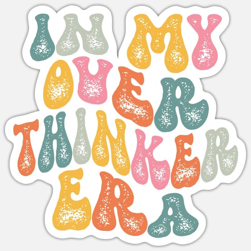 Dans mon ère Overthinker Overthink Groovy Sticker taille S (10 x 10 cm)