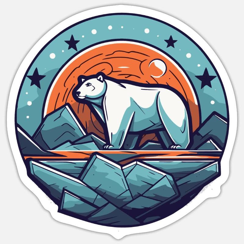 Der letzte Eisbär - Sticker Größe S (10 x 10 cm) - Mattweiß