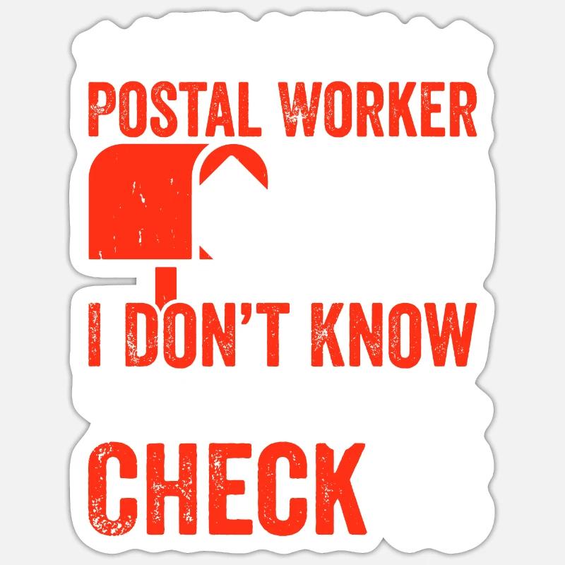 Briefträger Postbote - Sticker Größe S (10 x 10 cm) - Mattweiß