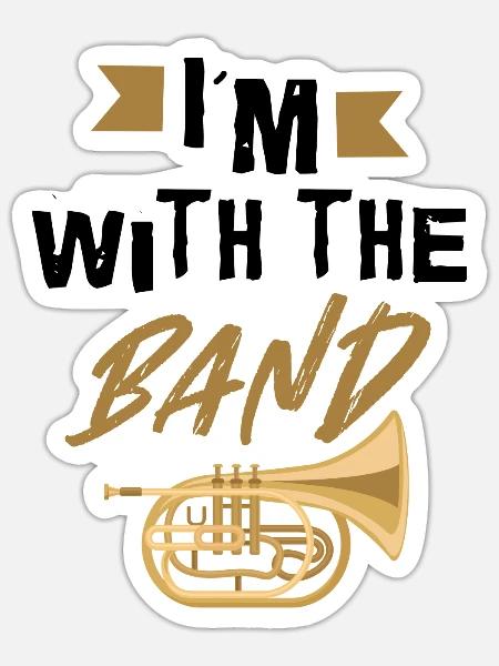 Mellophonist Musikinstrument Orchester - Sticker Größe S (10 x 10 cm) - Mattweiß
