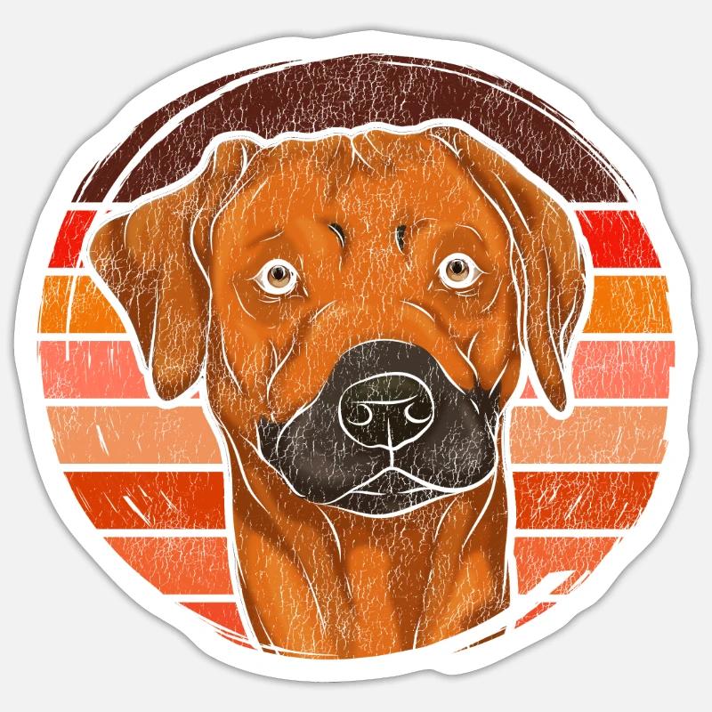 Retro Rhodesian Ridgeback - Sticker size S (10 x 10 cm) - white matte