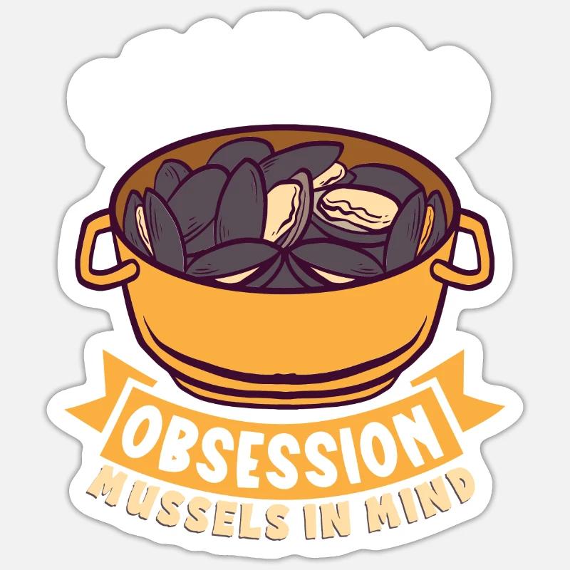 Mussels Seafood Shellfish - Sticker size S (10 x 10 cm) - white matte