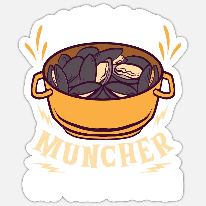 Mussels Seafood Shellfish - Sticker size S (10 x 10 cm) - white matte