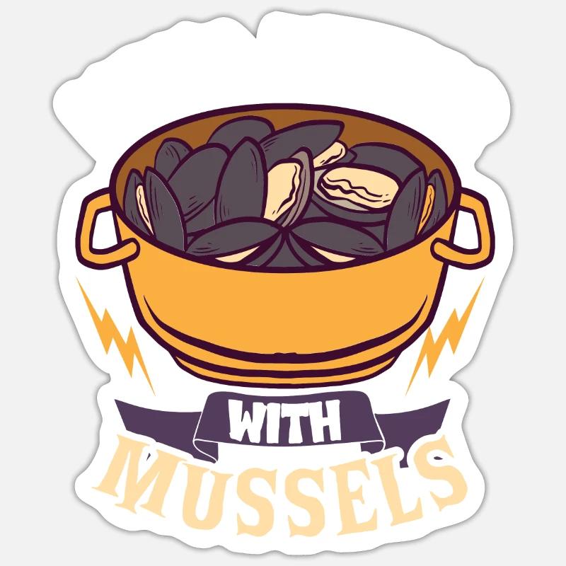 Mussels Seafood Shellfish Sticker size S (10 x 10 cm)