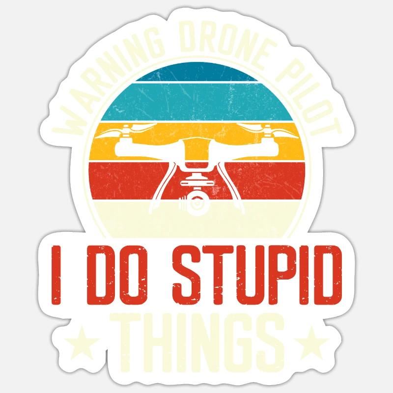 Drone - Sticker size S (10 x 10 cm) - white matte