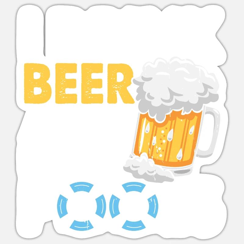 Swimming Float Beer Pool - Sticker size S (10 x 10 cm) - white matte