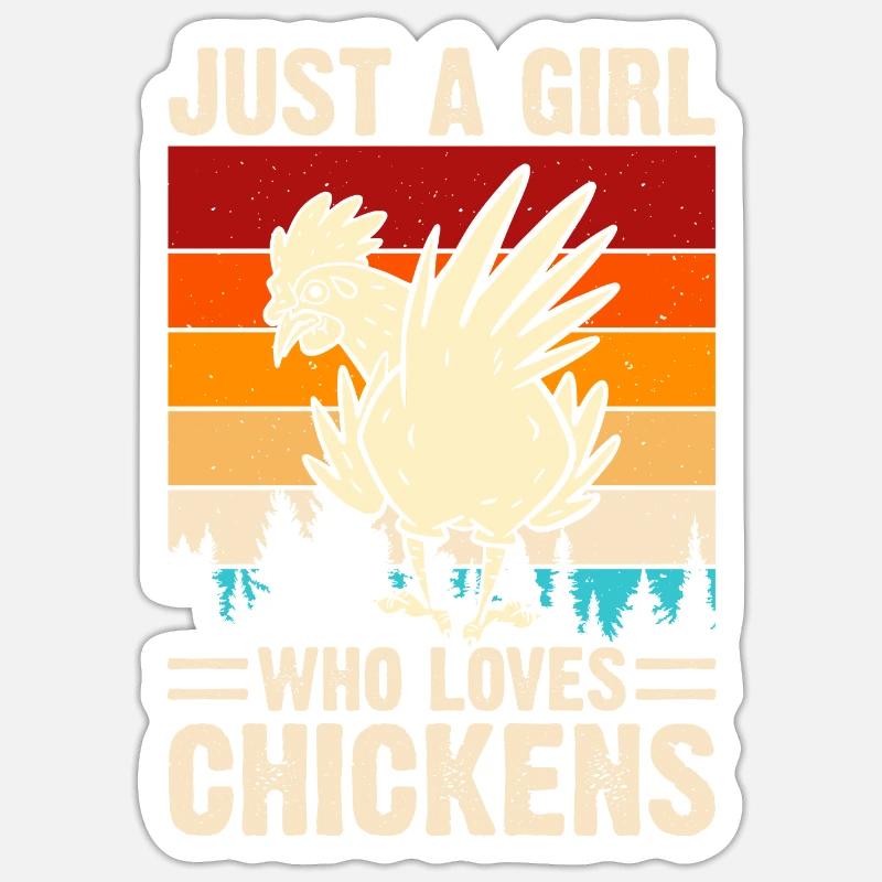 Poulets Poulet - Sticker taille S (10 x 10 cm) - blanc mat