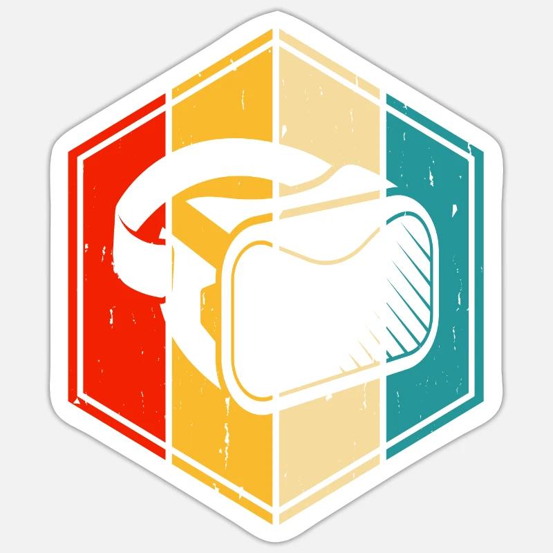 VR Virtuel Reality - Sticker Größe S (10 x 10 cm) - Mattweiß