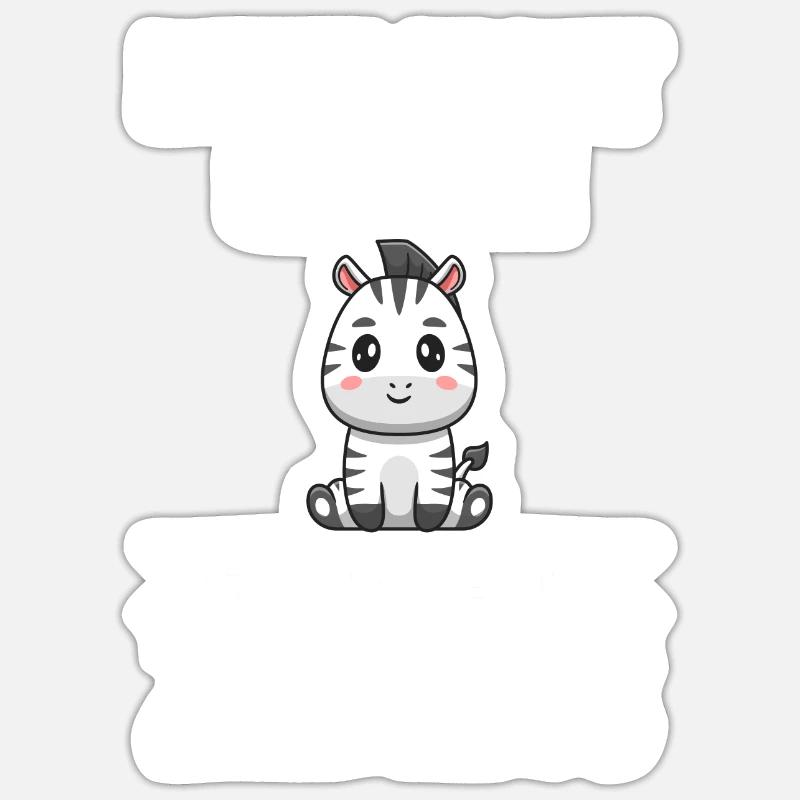 Zebra - Sticker Größe S (10 x 10 cm) - Mattweiß