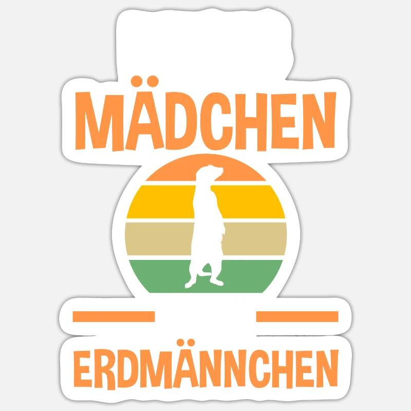 Erdmännchen - Sticker Größe S (10 x 10 cm) - Mattweiß
