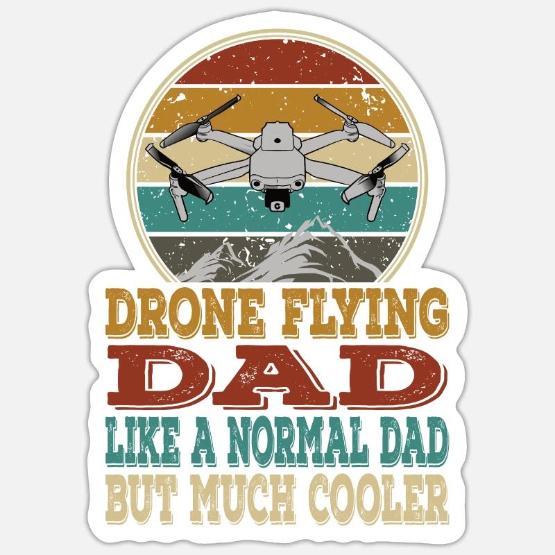 Drones Daddy Papa Copter FPV UAS Pilote Drone Daddy Sticker taille S (10 x 10 cm)