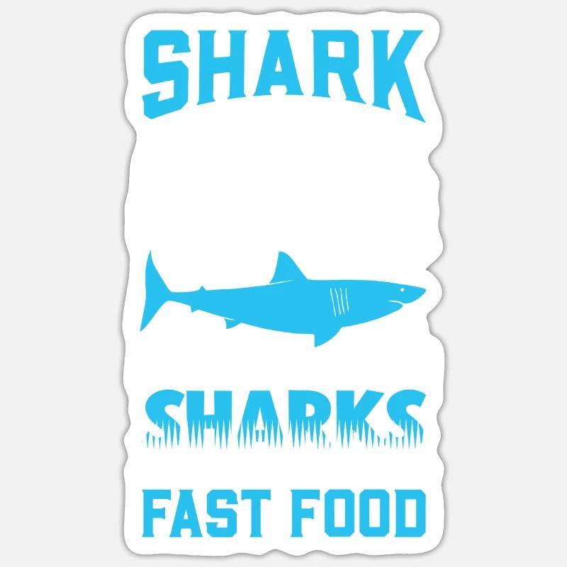 Les requins aiment la restauration rapide - attaque de requin Sticker taille S (10 x 10 cm)