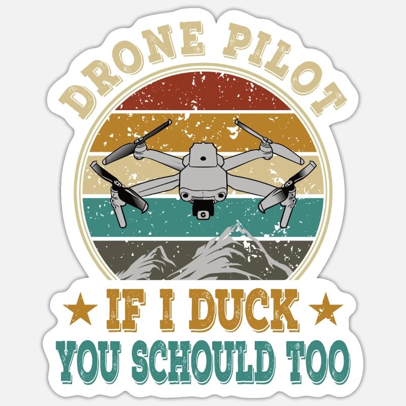 Drones Drone Pilote de drone FPV Quadcopter Sticker taille S (10 x 10 cm)