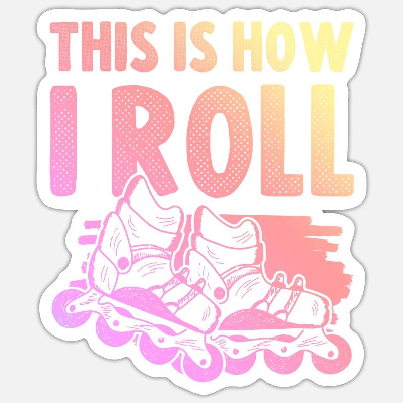 skater inline - Sticker Größe S (10 x 10 cm) - Mattweiß