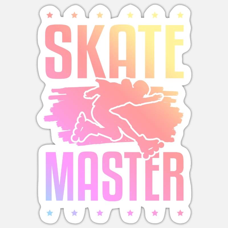 Maître de skate - Sticker taille S (10 x 10 cm) - blanc mat