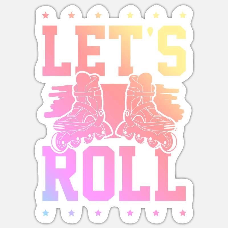 skate lets roll - Sticker Größe S (10 x 10 cm) - Mattweiß