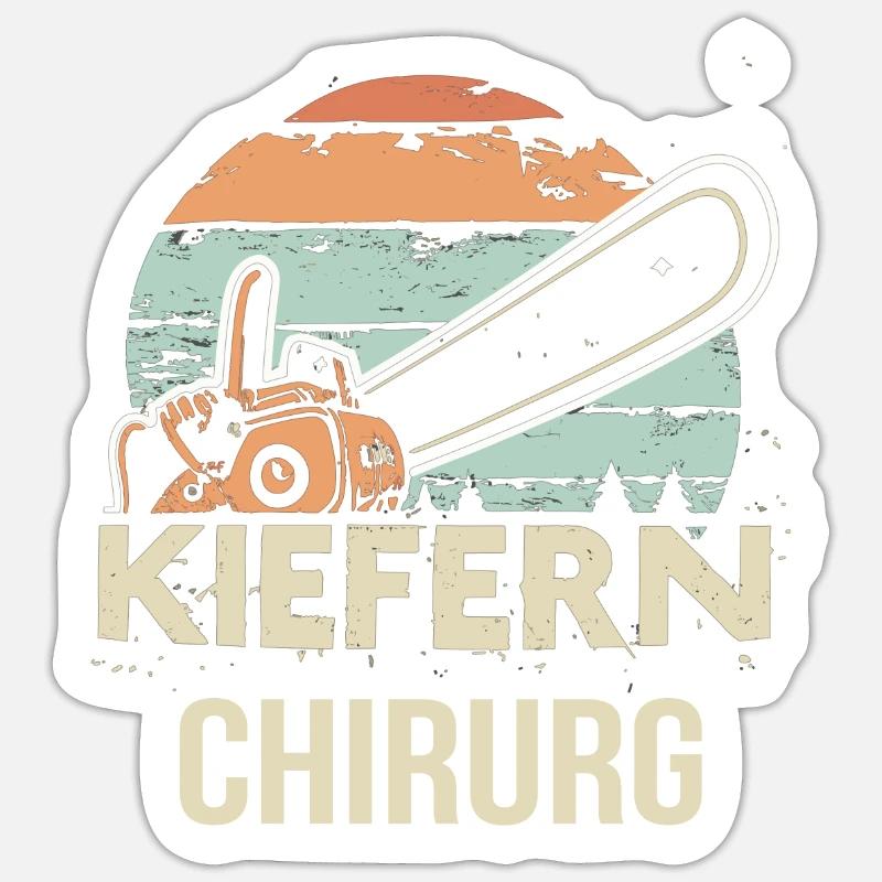 Kiefernchirurg - Sticker Größe S (10 x 10 cm) - Mattweiß