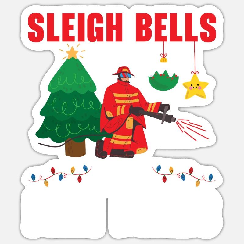 Schlittenglocken und Feuerglocken Brandbekämpfung Sticker Größe S (10 x 10 cm)