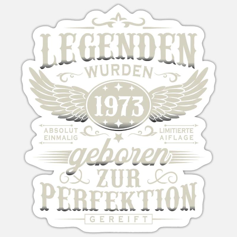 Legenden Wurden 1973 Geboren Geburtstag Geschenk - Sticker Größe S (10 x 10 cm) - Mattweiß