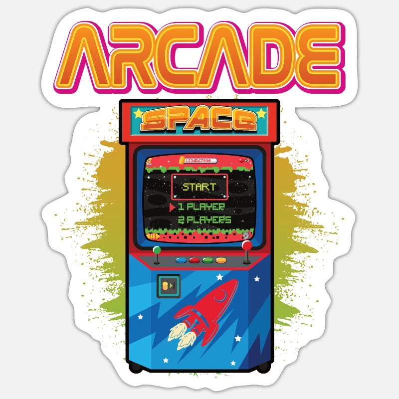 Arcade Machine Player Video Game Games Streamer Sticker size S (10 x 10 cm)