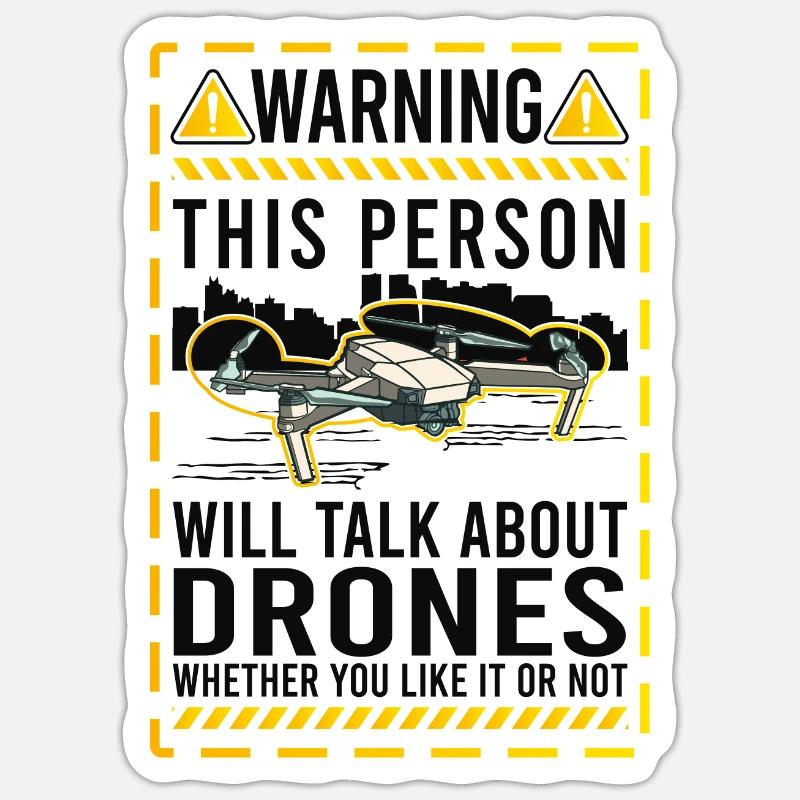 Drone Drone Pilot Quadcopter - Sticker size S (10 x 10 cm) - white matte