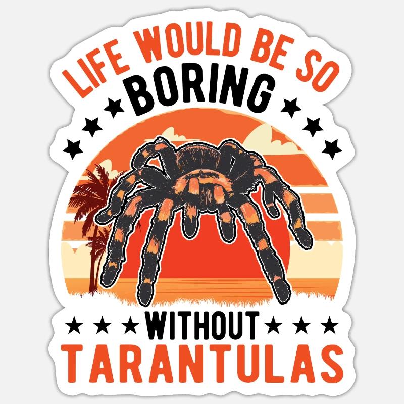 Tarantel Geschenk Spinne Tarantula - Sticker Größe S (10 x 10 cm) - Mattweiß