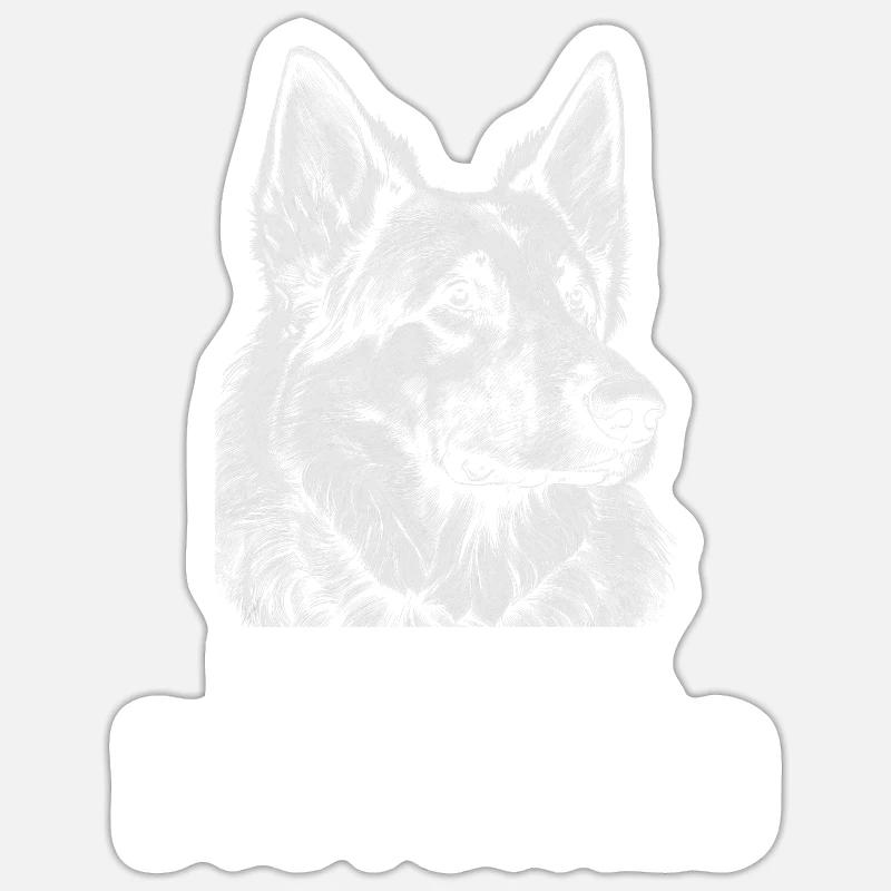 Chien Malinois - Sticker taille S (10 x 10 cm) - blanc mat
