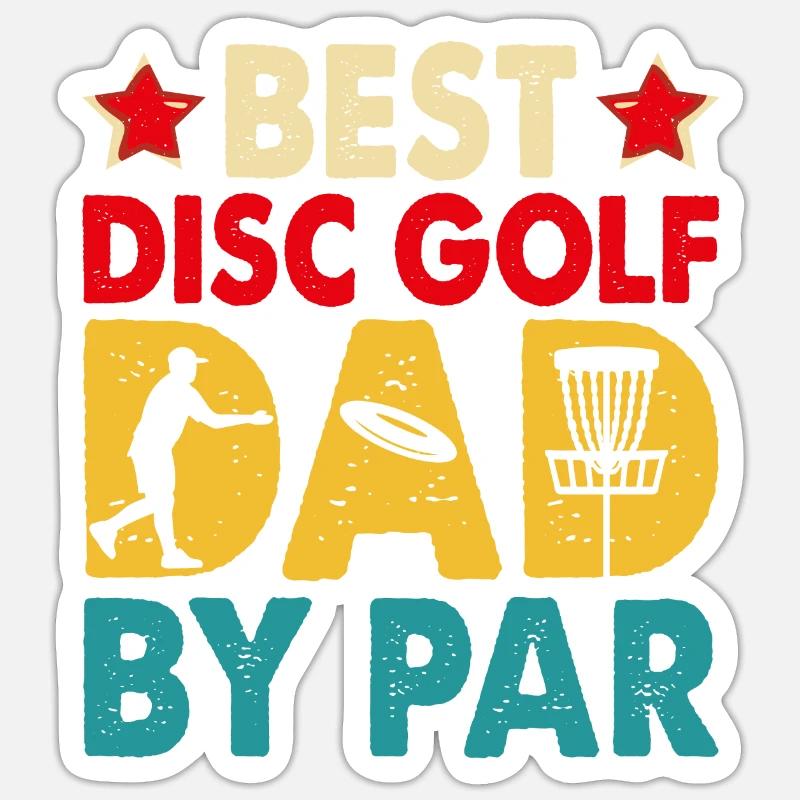 Discgolf Disc Golf Papa Vater - Sticker Größe S (10 x 10 cm) - Mattweiß