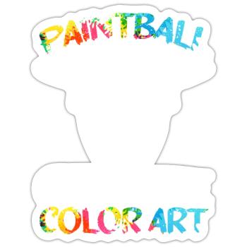 Paintball Creative Paint Color Art Airsoft Paint - Sticker size S (10 x 10 cm) - white matte - Front