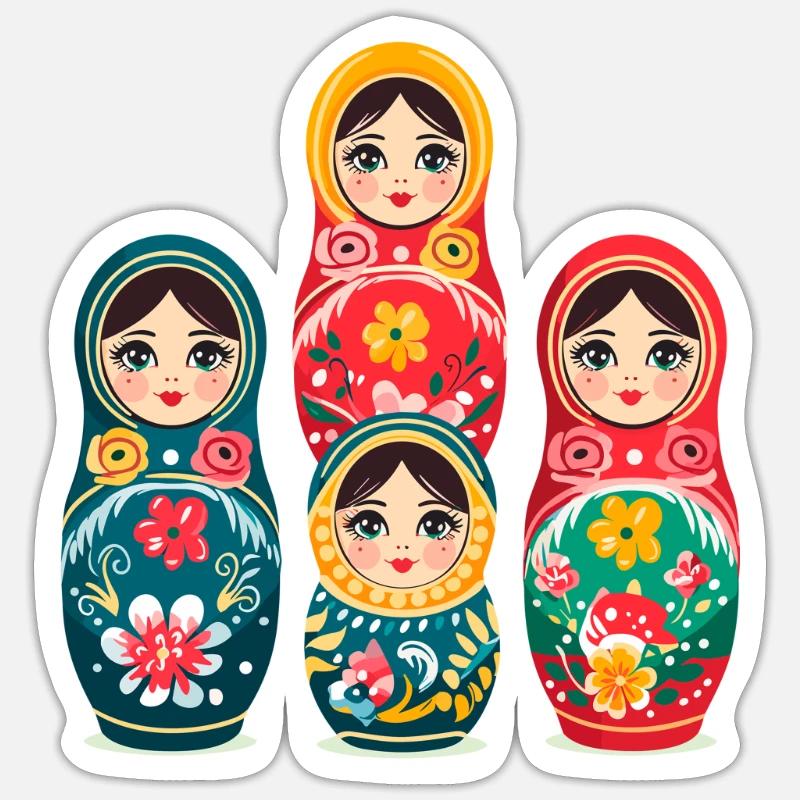 Russian nesting doll Sticker size S (10 x 10 cm)