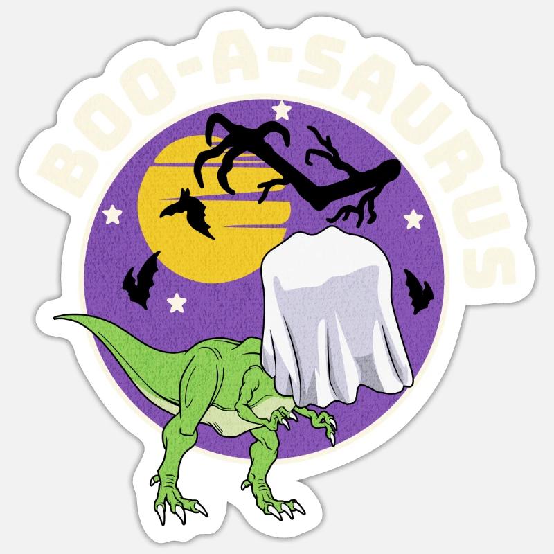 Boo-A-Saurus - Sticker Größe S (10 x 10 cm) - Mattweiß