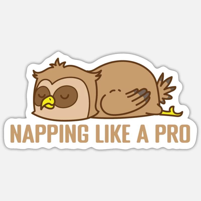 Napping like a Pro Schlafanzug Pyjama - Sticker Größe S (10 x 10 cm) - Mattweiß
